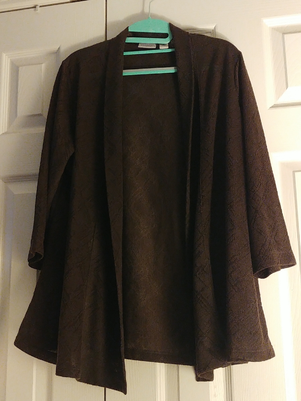Chico's Dark Brown Open-Front Cardigan